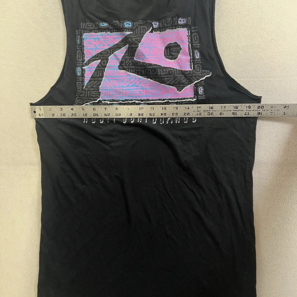 Rusty Tank Top Shirt Mens Size Medium Long Oversized Black Surf Beach Sleeveless